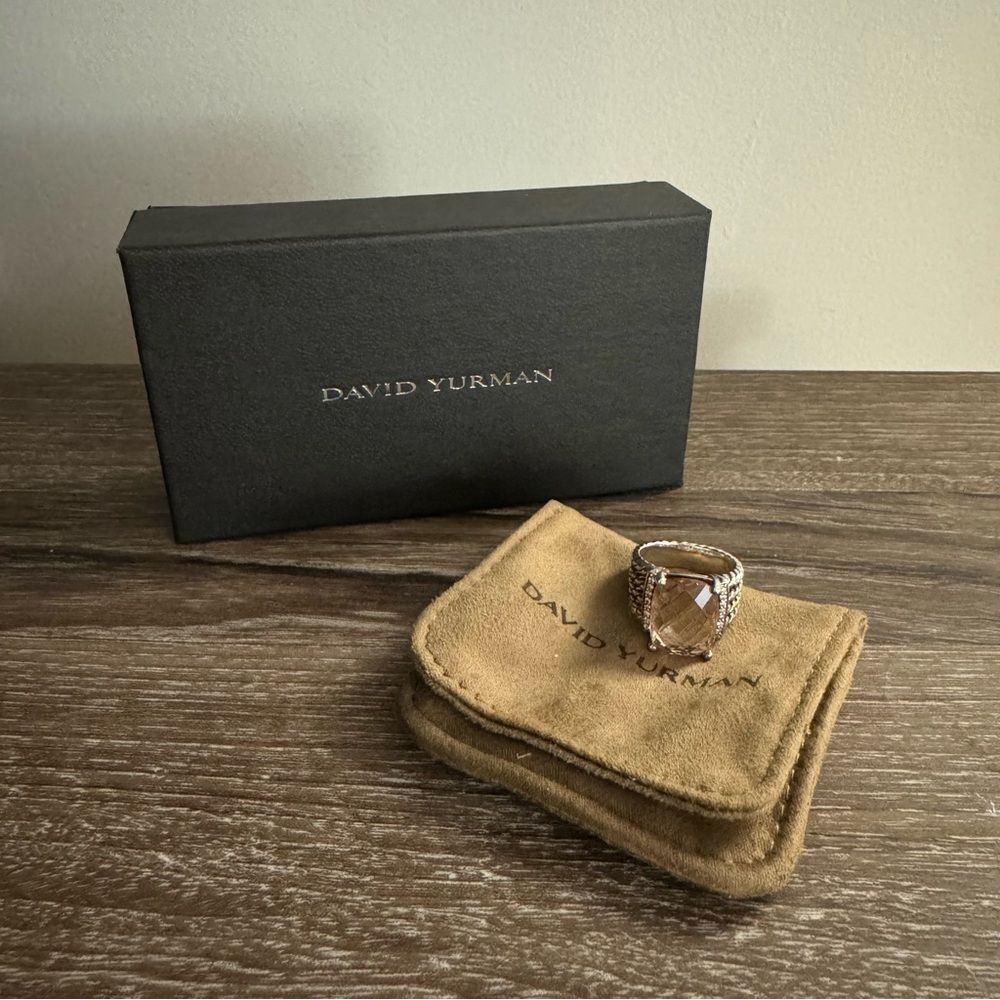 David Yurman Wheaton Morganite Diamond Ring In Sterling Silver